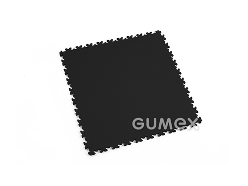 Dlaždica pre stredné zaťaženie FORTELOCK 2060, hrúbka 7mm, 510x510mm, 92°Sh, dezén koža, PVC, čierna